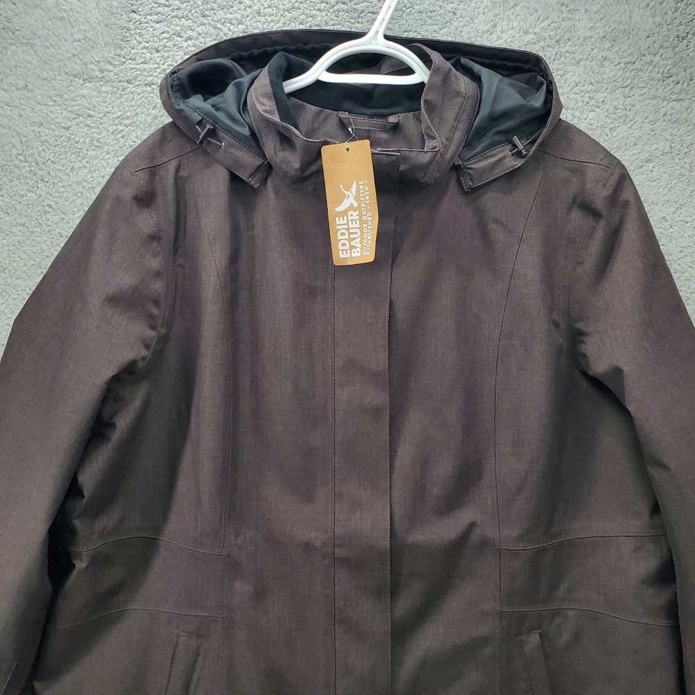 Eddie Bauer Womens Girl on the Go Trench Coat XXL Waterproof Aubergine NWT - Picture 5 of 13